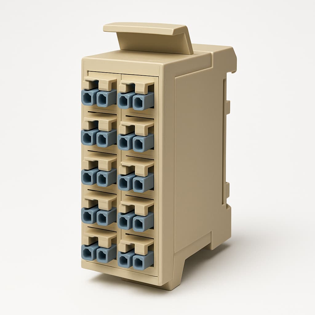 Telegartner H82050M2003 Modular STX Rail Distributor — illustrative AI-generated image