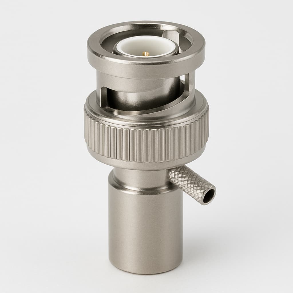 Telegartner J01002A0089 BNC Plug UHD Crimp 75 OHM — illustrative AI-generated image