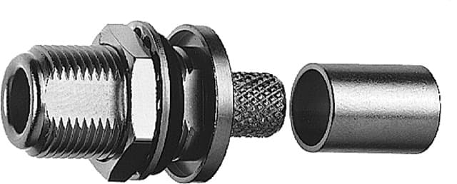 Telegaertner J01021A0212 N Bulkhead Jack, G8 (RD-316), Crimp/Crimp