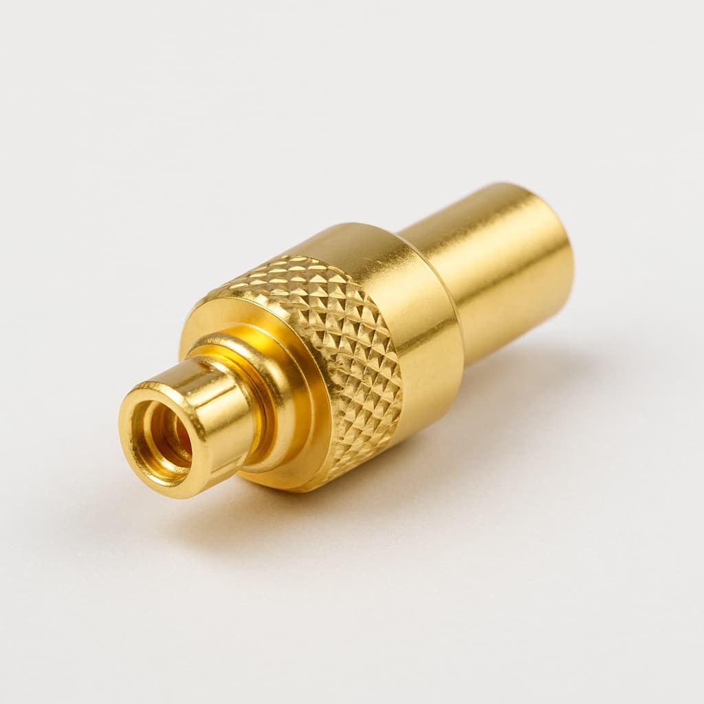 Telegartner J01340B0141 MMCX Plug, 50 Ohm, G7 (RG-316) — illustrative AI-generated image