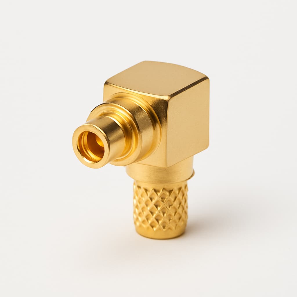 Telegartner J01340B0161 MMCX Angle Plug — illustrative AI-generated image