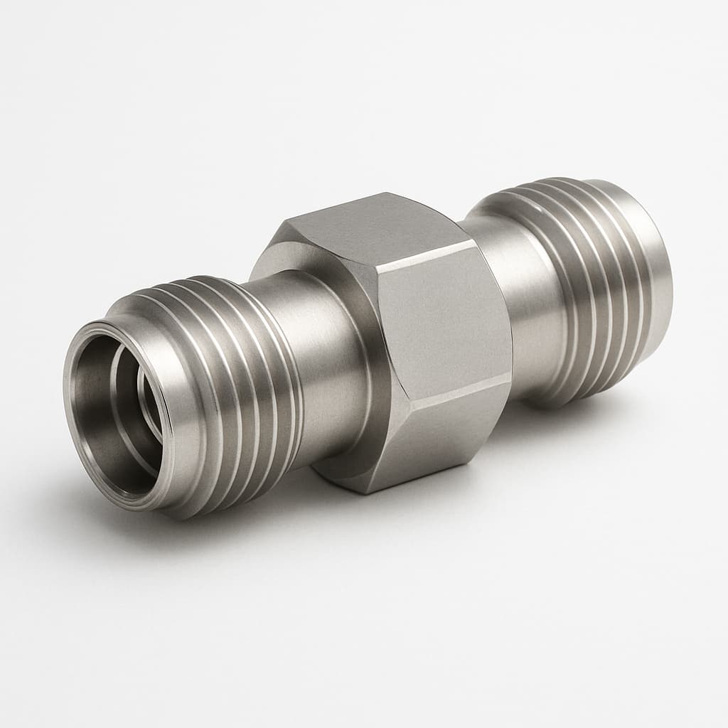 Telegartner J01522A0000 Precision Adapter 3.5mm (m-m) 27 GHz — illustrative AI-generated image