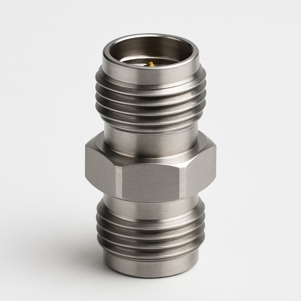 Telegartner J01532A0000 2.92 mm Precision Adaptor, m-m, 40 GHz — illustrative AI-generated image