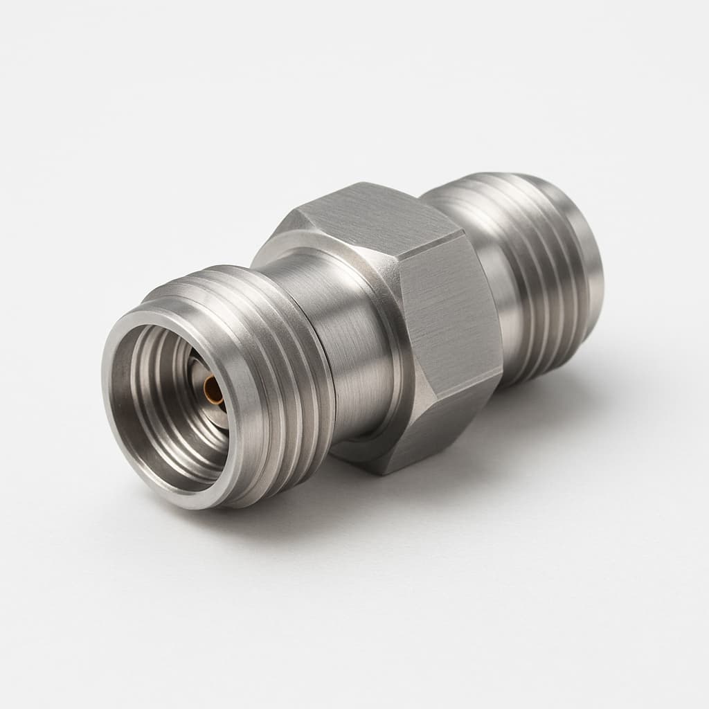 Telegartner J01532A0002 2.92 mm Precision Adaptor (f-f) 40 GHz — illustrative AI-generated image