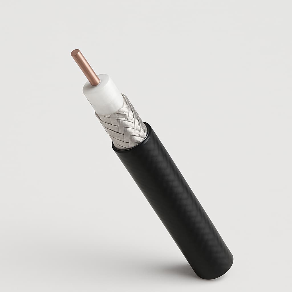 Telegartner L01022T0023 Low Loss 400 Rail FR LSZH Coaxial Cable — illustrative AI-generated image