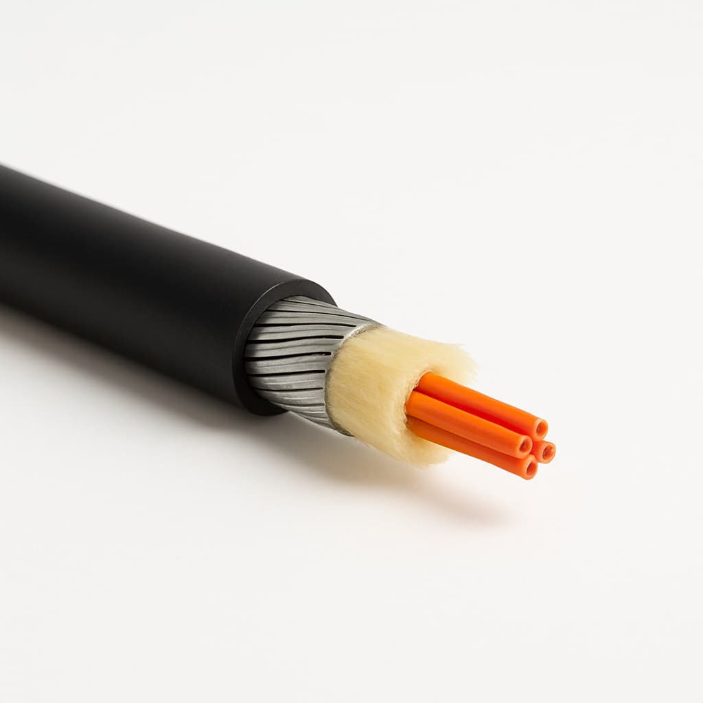 Telegartner L08021D0401 A-DQ(ZN)(SR)B2Y 1x4G50/125 OM2 Armoured Outdoor Cable — illustrative AI-generated image