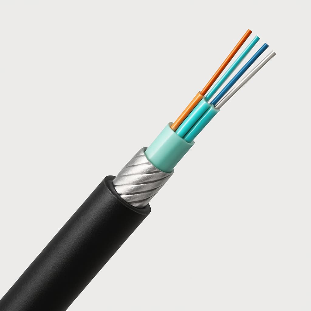 Telegartner L08021D0602 Armoured Outdoor Cable OM3 — illustrative AI-generated image