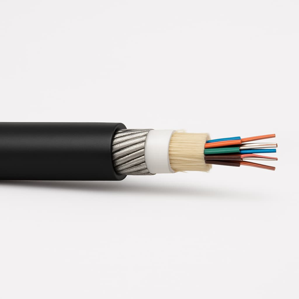 Telegartner L08021D0702 A-DQ(ZN)(SR)B2Y Armoured Outdoor Cable — illustrative AI-generated image