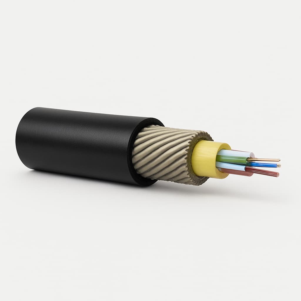 Telegartner L08021D0704 Armoured Outdoor Cable A-DQ(ZN)(SR)B2Y — illustrative AI-generated image