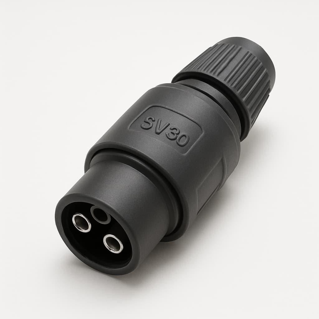 SV30 3-Pole Cable Connector — illustrative AI-generated image