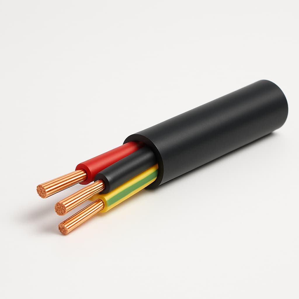Power Cable 3x0.75 Red/Black/Yellow-Green — illustrative AI-generated image