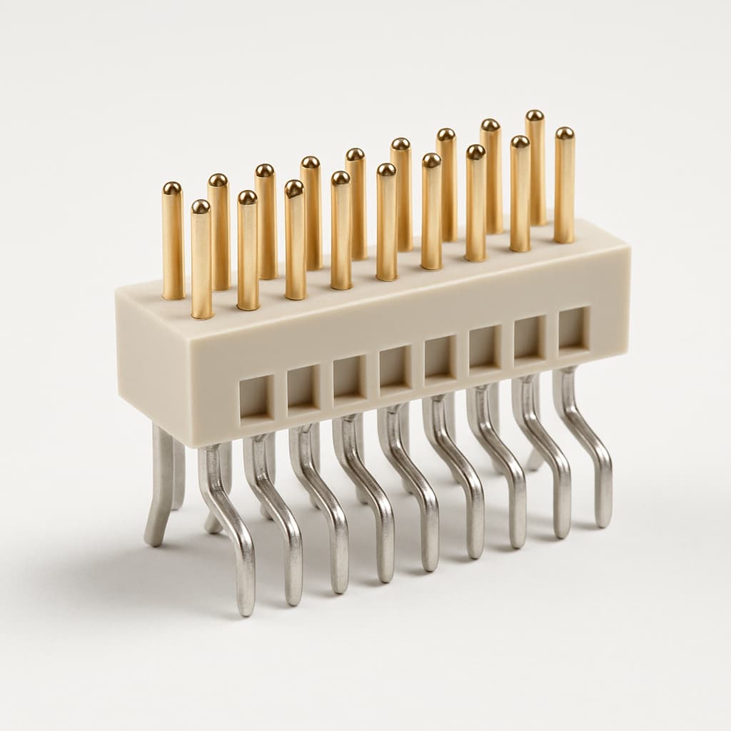 PCIB24W9M400A1/AA 24-position C-PCI pin PCB connector — illustrative AI-generated image