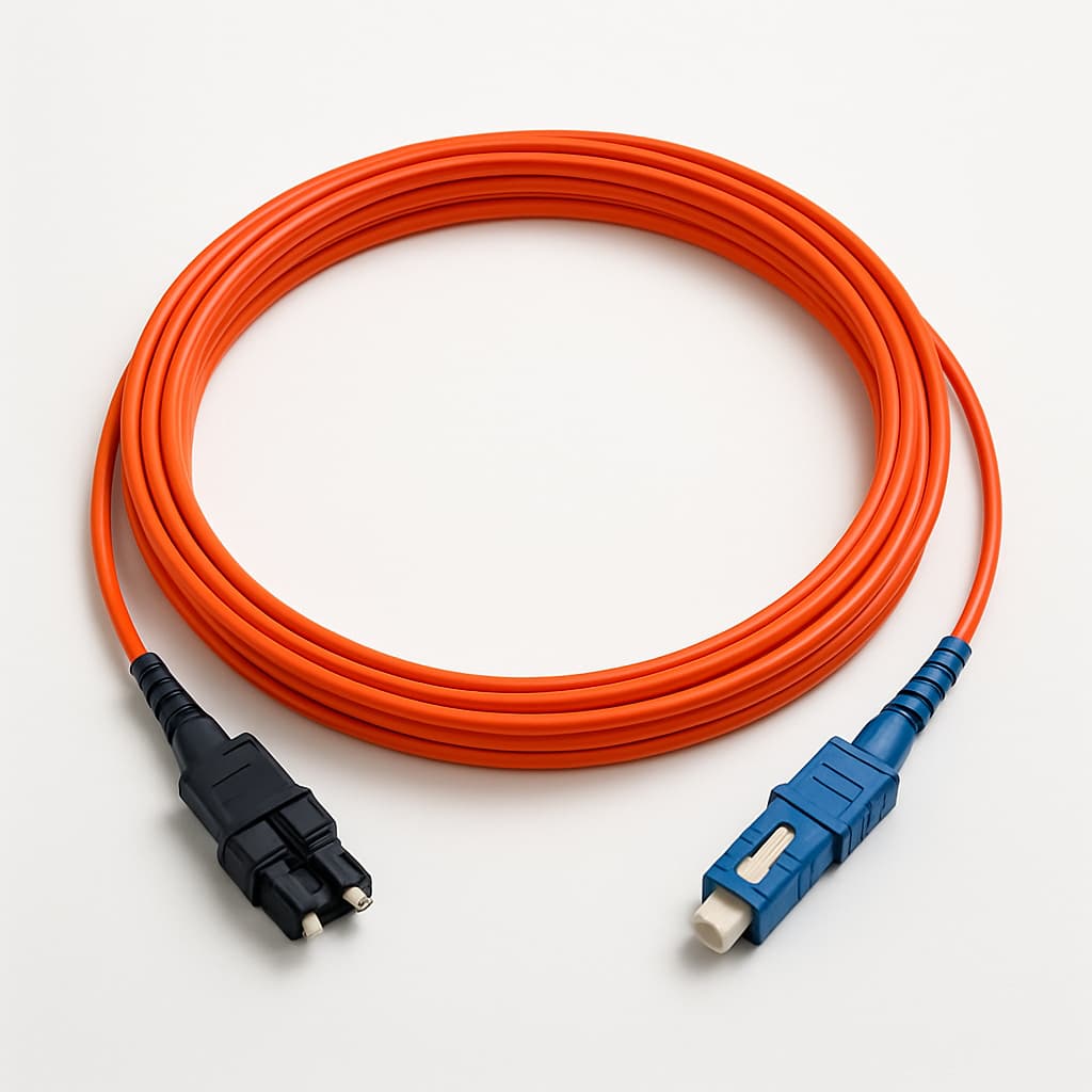 MTRJ-SC OM2 MM Duplex LSZH Orange FO Patchcord, 10mtr — illustrative AI-generated image