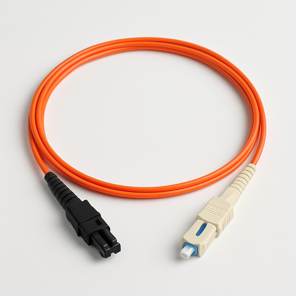 MTRJ-SC OM2 MM Duplex LSZH Patch Cord, Orange, 1mtr — illustrative AI-generated image