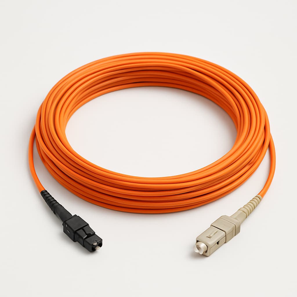 MTRJ-SC OM2 MM Duplex LSZH Patchcord, Orange, 20 m — illustrative AI-generated image
