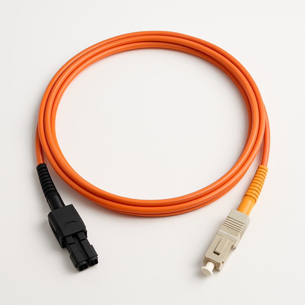 MTRJ-SC OM2 MM Duplex LSZH Fiber Optic Patch Cord, Orange, 2mtr — illustrative AI-generated image