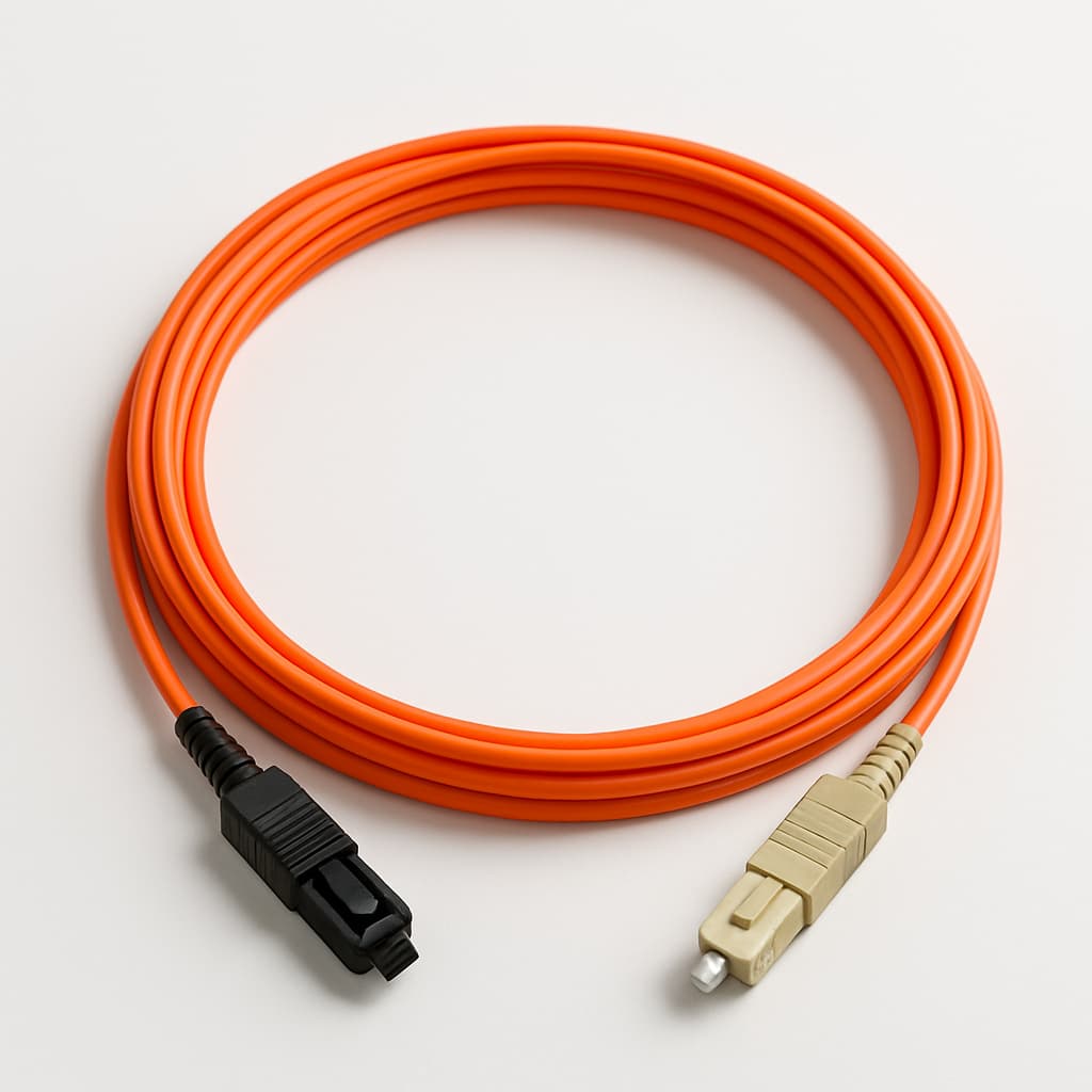 MTRJ-SC OM2 MM Duplex LSZH Orange Patch Cord, 5mtr — illustrative AI-generated image