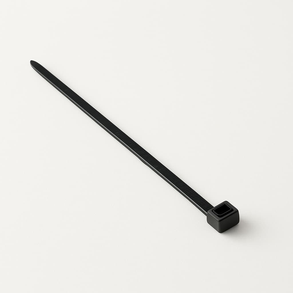 Black zip ties 150x2.5x39 — illustrative AI-generated image