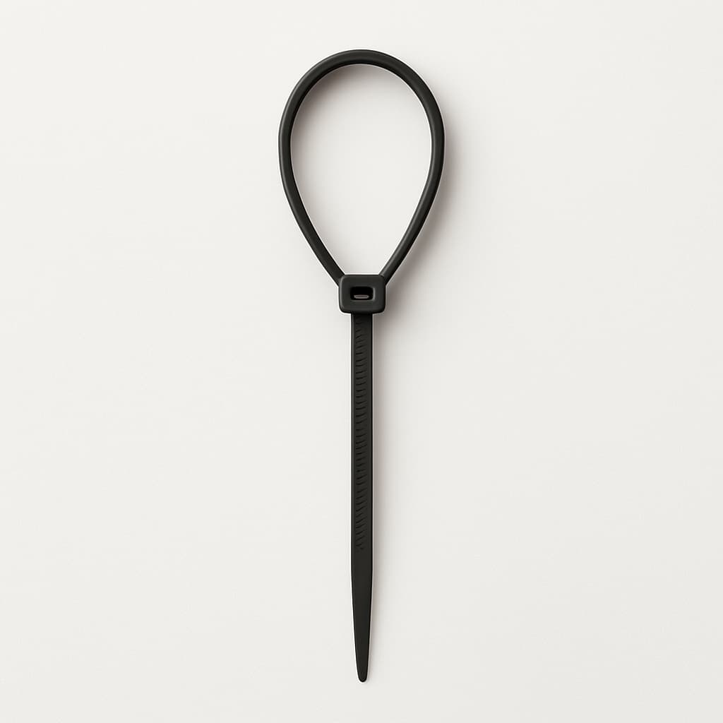Black Zip Ties 368x4.8x105 — illustrative AI-generated image