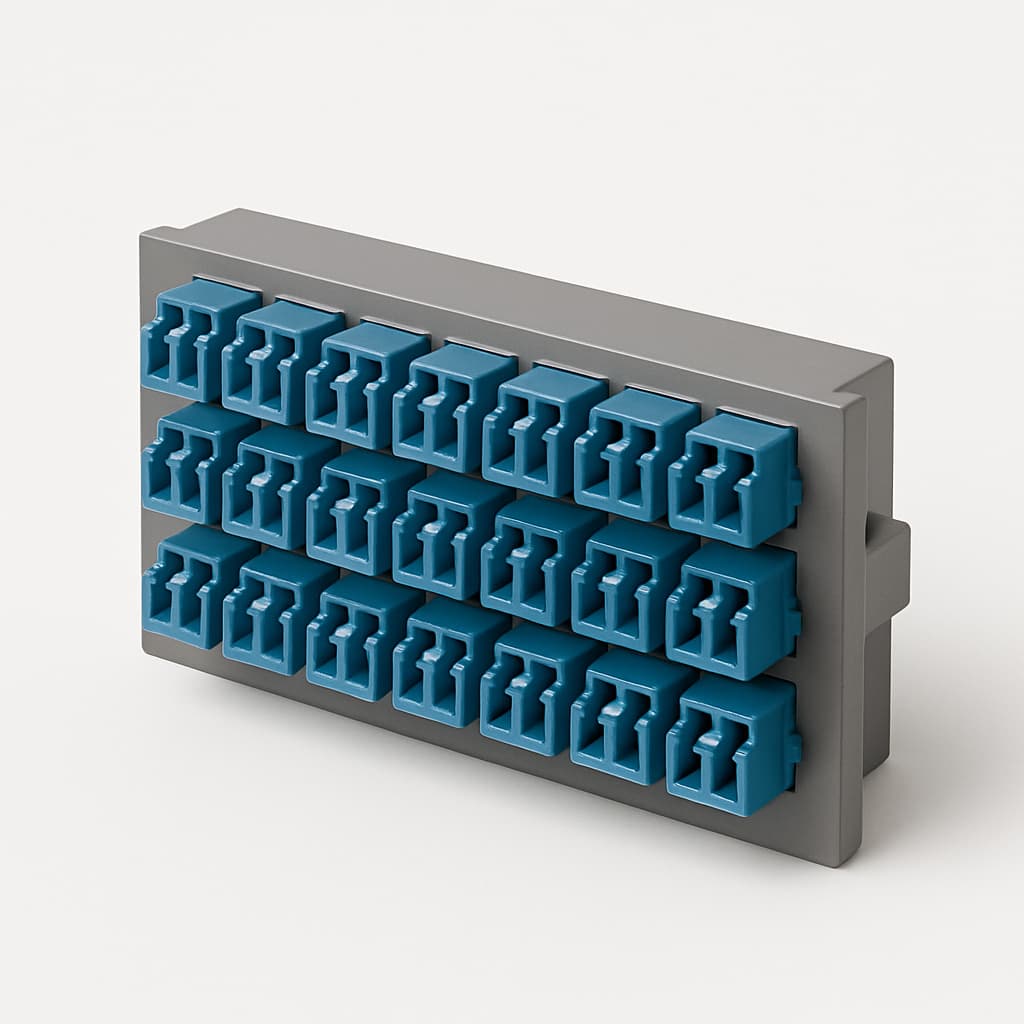 BASIS V with 24x LC Duplex Adapters — illustrative AI-generated image