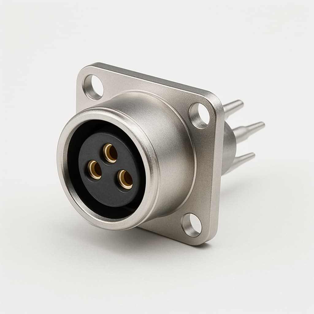 ODU GE2A2S-P03LSN9-0000 3P Female Solder Receptacle — illustrative AI-generated image