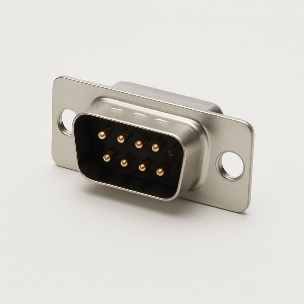 Molex / FCT FLTS09P7-K120 D-Sub Male Connector — illustrative AI-generated image