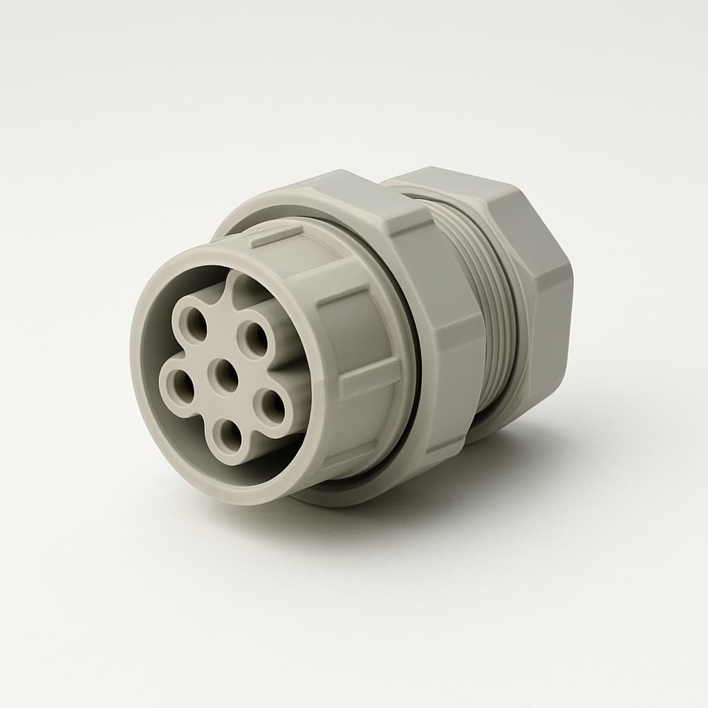 T31F1C-P06MFG0-5500 6 Pole Connector with Backnut — illustrative AI-generated image