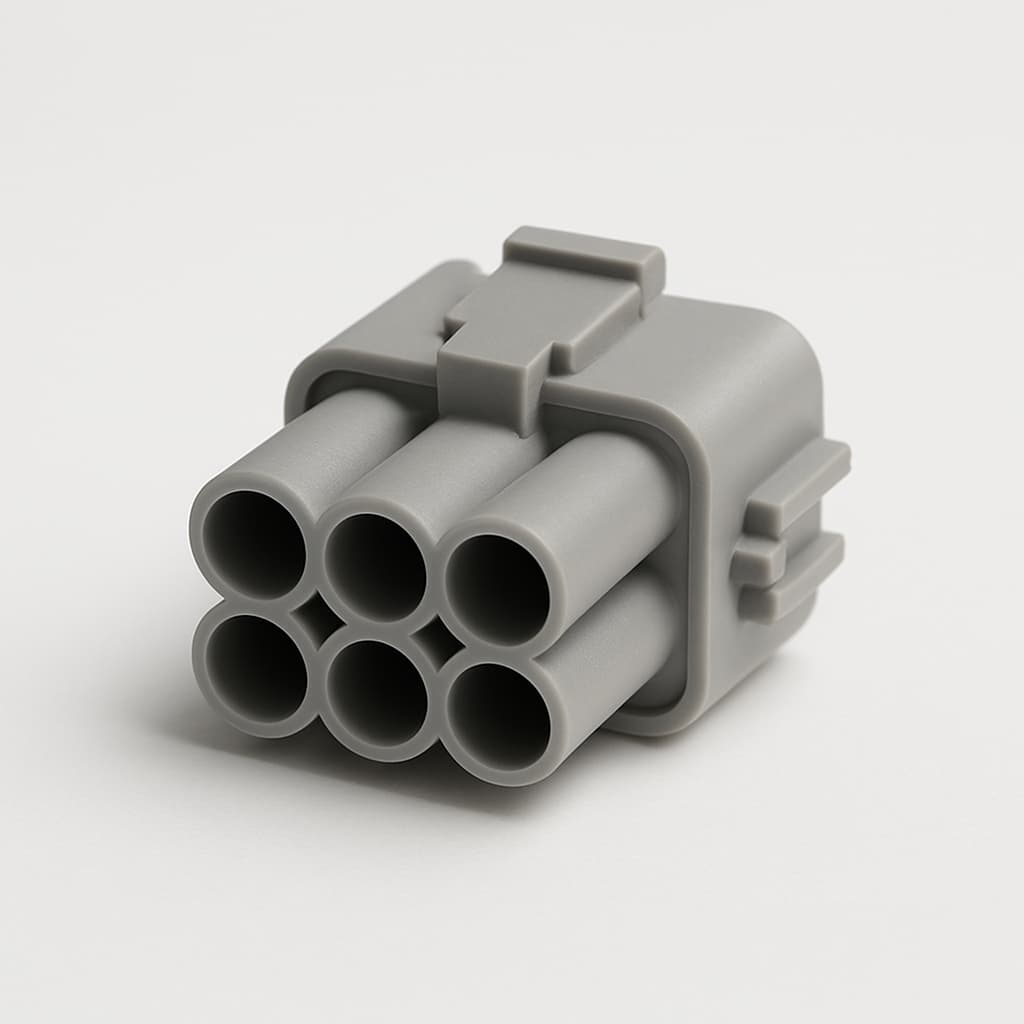 MD1F1C-P06MFG0-0000 6-pole connector — illustrative AI-generated image
