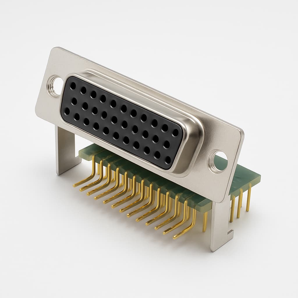 MOLEX / FCT 1731091966 (F37S5G2-0994) D-Sub 37P Female Angled PCB Connector with Bracket — illustrative AI-generated image