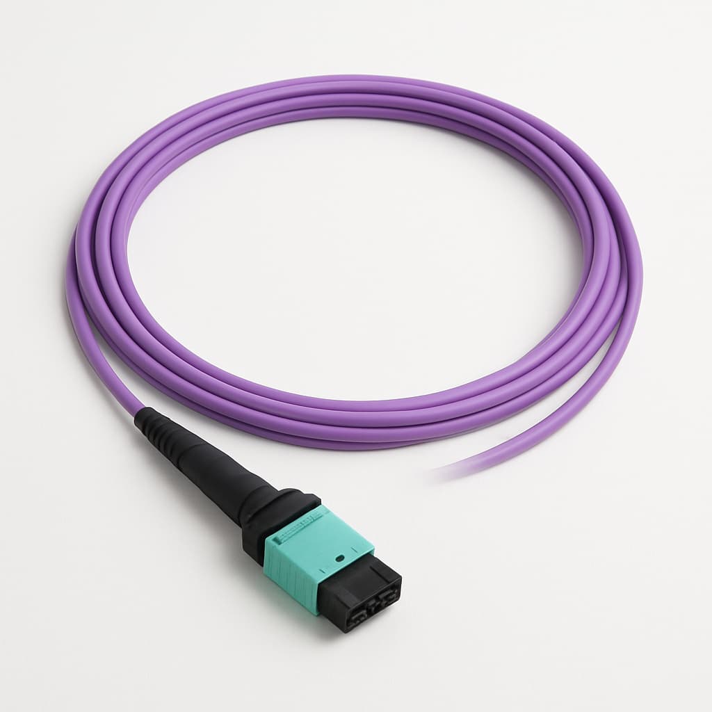 L00831A2401 MPO24 Female Patch Cord, 2m, MM OM4, Violet — illustrative AI-generated image
