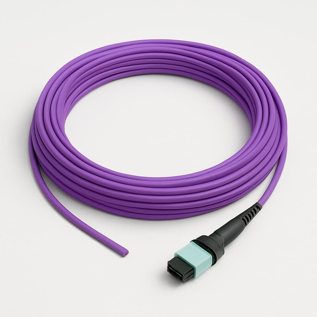 L00835A2401 MPO24 Female Patch Cord, 10m, OM4 Violet — illustrative AI-generated image