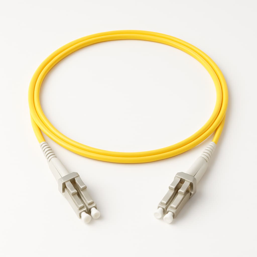 L00870U0001 FO Patch Cord 2xE9/125 OS2, 1.0 m, LC HD-D Uniboot to LC HD-D Uniboot — illustrative AI-generated image