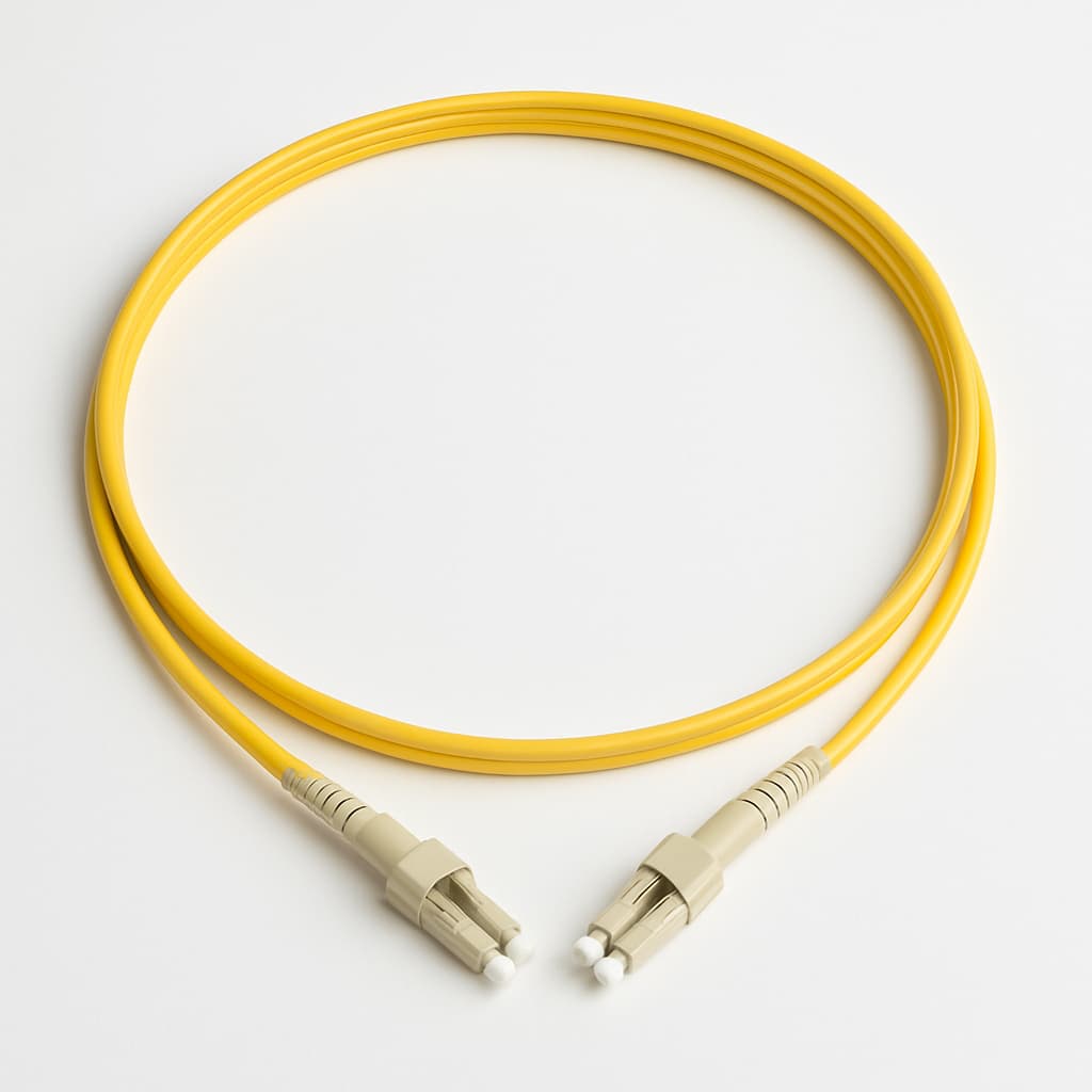 Telegaertner L00871U0000 FO Patch Cord, 2xE9/125 OS2, 1.5 m — illustrative AI-generated image