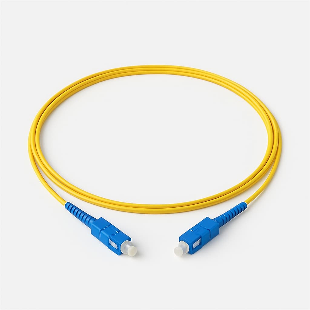 Telegaertner L00871U0002 FO Patch Cord, 2xE9/125 OS2, 1.5m — illustrative AI-generated image