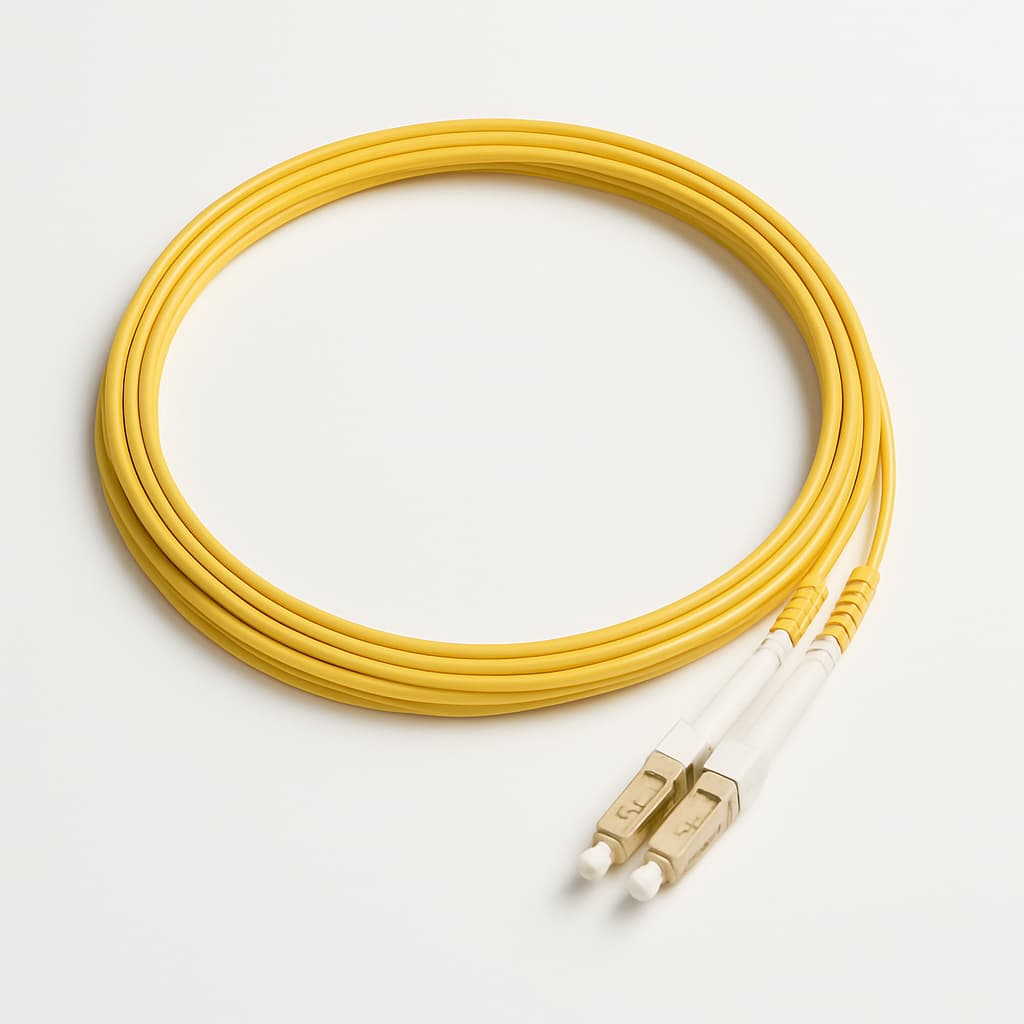 Telegaertner L00872U0000 FO Patch Cord, 2xE9/125 OS2, 2.5m — illustrative AI-generated image