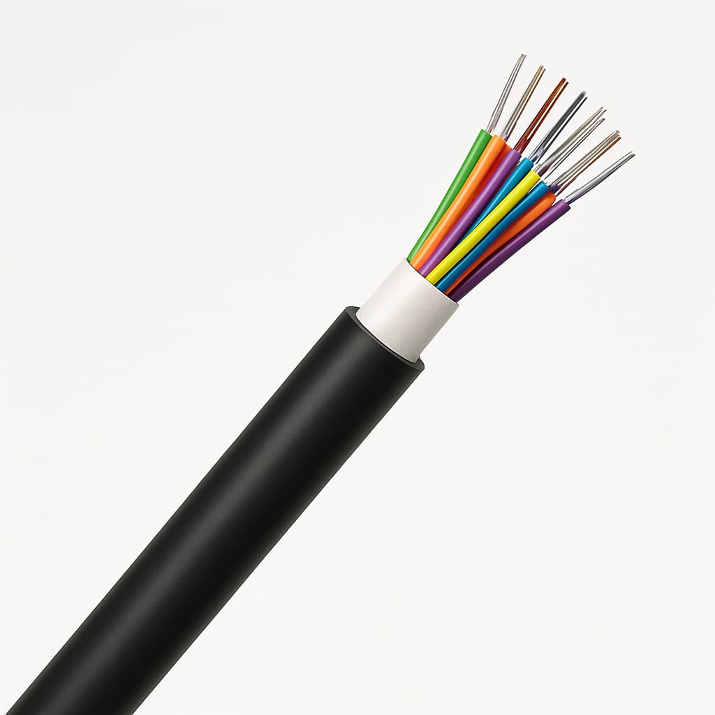 Telegaertner L08021B1512 FO Outdoor Cable 1x12G50/125 OM3 — illustrative AI-generated image