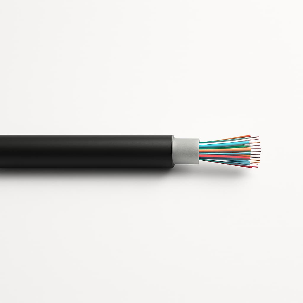 Telegaertner L08021B1524 FO Outdoor Cable 1x24G50/125 OM3 — illustrative AI-generated image