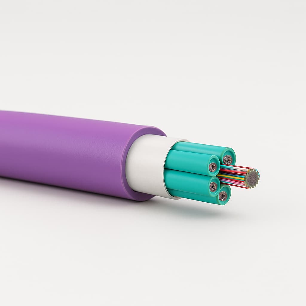 Telegaertner L08021C1126 FO Cable I-V(ZN)H 12G50/125 OM4 — illustrative AI-generated image