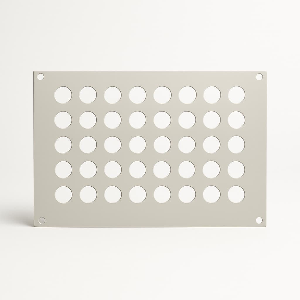 Telegaertner H02025A0415 Front Plate BASIS-V 2HU for 36 ST Adaptors — illustrative AI-generated image