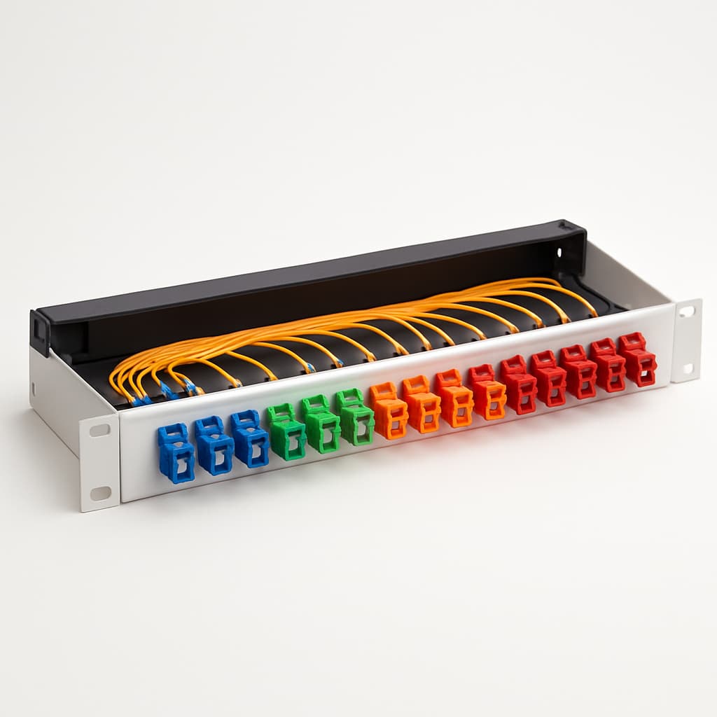Telegaertner H02030P0047 19" FO Patch Panel Profi E 1HU — illustrative AI-generated image
