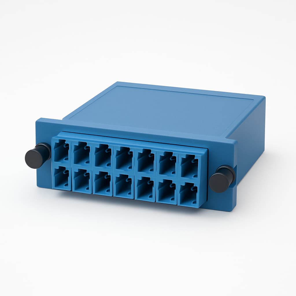 Telegaertner HD3-ES Patch Module H02050A4075 1.0HU 12xLC D OS2/PC Blue — illustrative AI-generated image