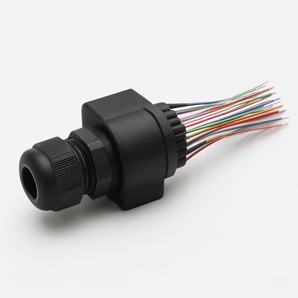Cable Splitter ODS M20 IP54, 24 Fibers, Assembled H02052B0030 — illustrative AI-generated image