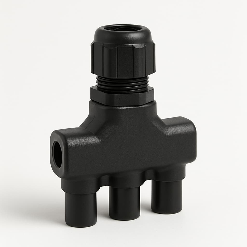 Cable Splitter ODS M20 IP68, 6 Fibers, H02052B1011 — illustrative AI-generated image
