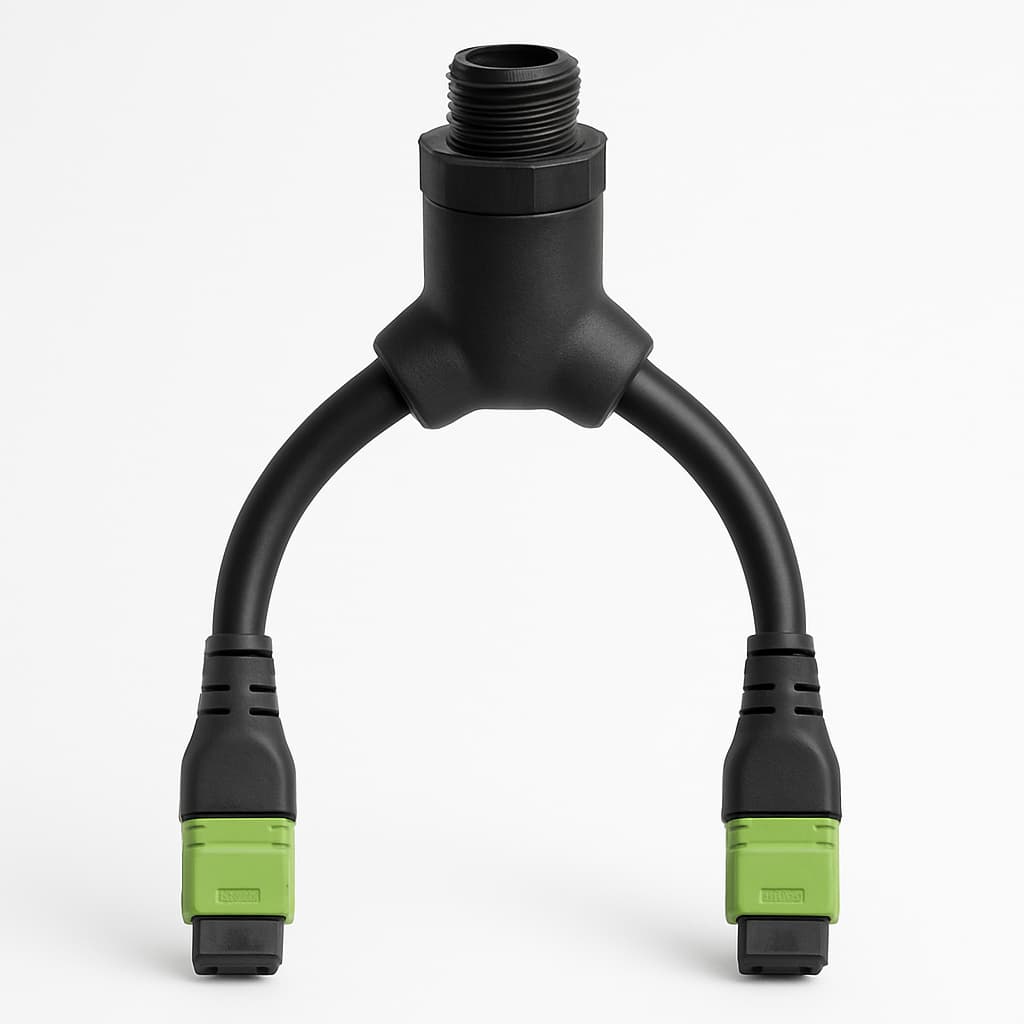 Telegaertner H02052B1222 Cable Splitter ODS/M20 IP68 MPO — illustrative AI-generated image