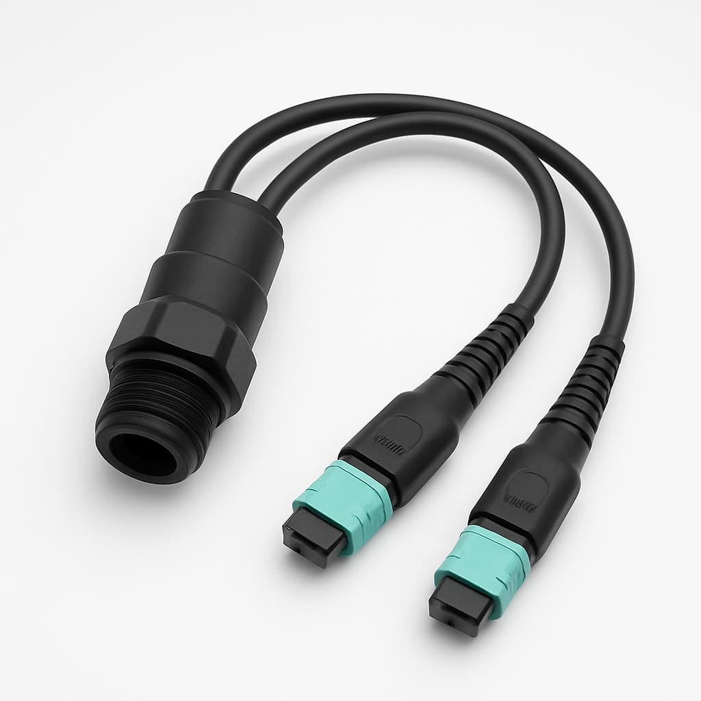 Telegaertner H02052B1224 Cable Splitter ODS/M20 IP68 MPO — illustrative AI-generated image