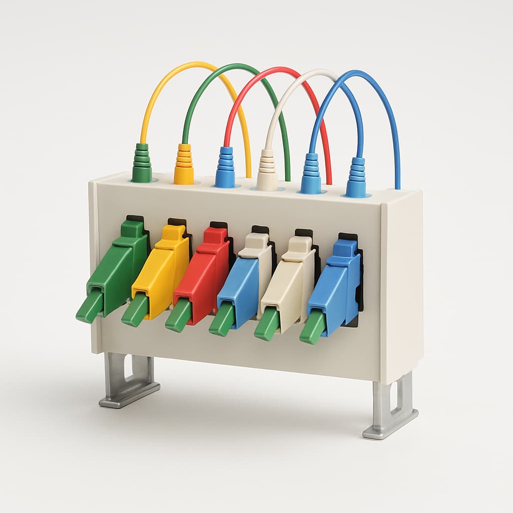 Telegaertner H82050E0012 Mounting Rail Distributor 6xE2000/APC — illustrative AI-generated image