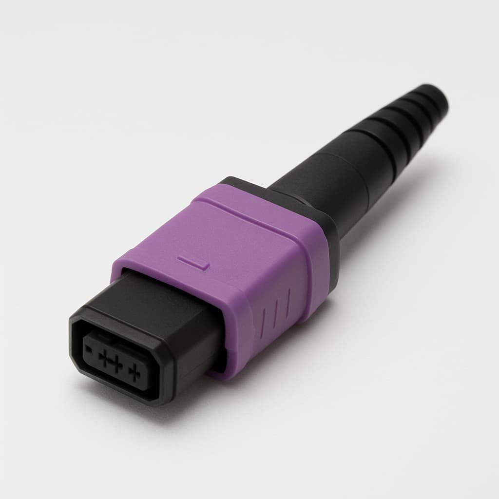 Telegaertner U01100A0427 MPO/MTP Plug, MM, Violet, Female — illustrative AI-generated image