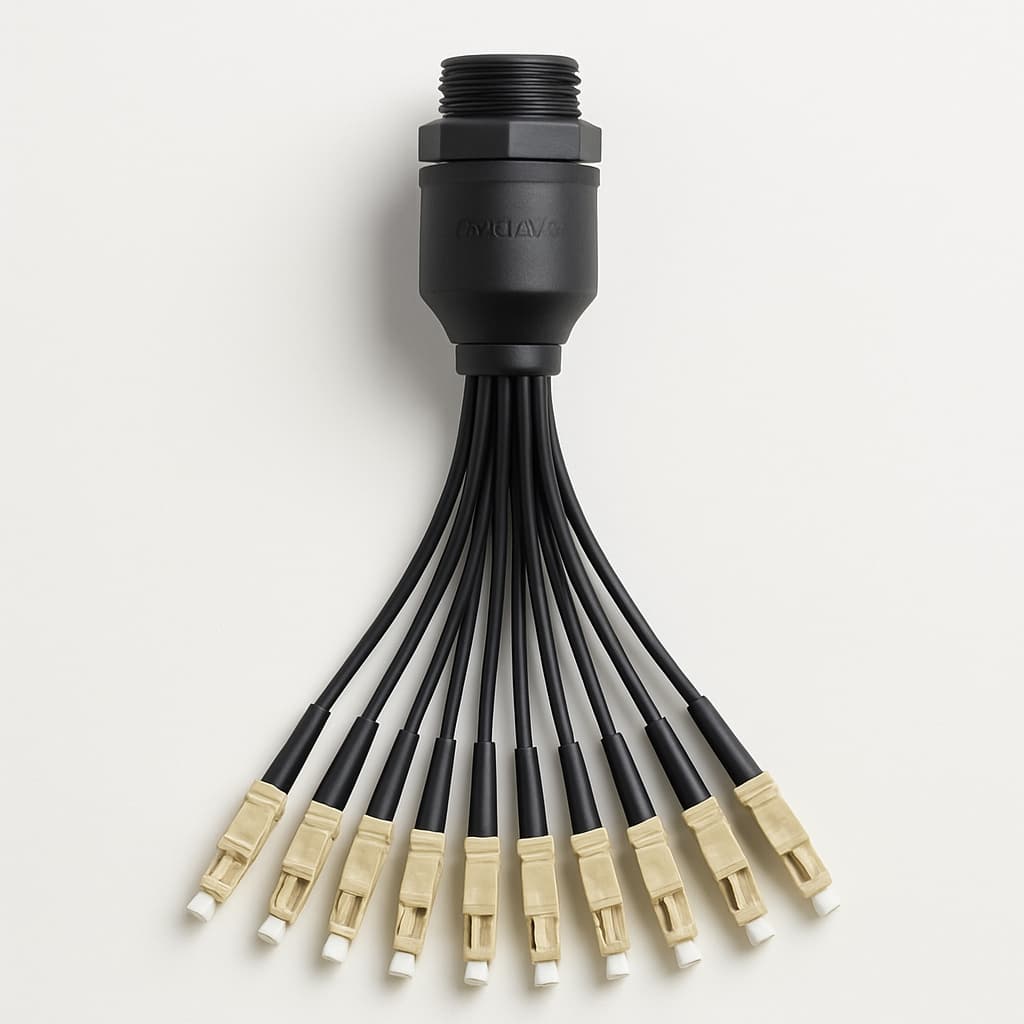 Telegaertner H02052B2013 ODS M20 Cable Splitter, 12 Fibers — illustrative AI-generated image
