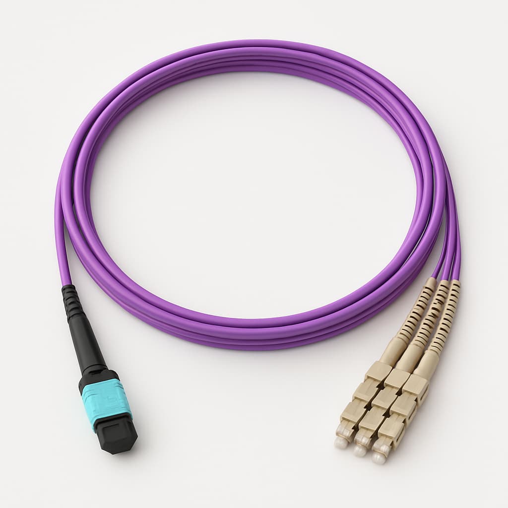 MPO Harness L00831A0049, 12x2.1 mm OM4, 2.0 m — illustrative AI-generated image