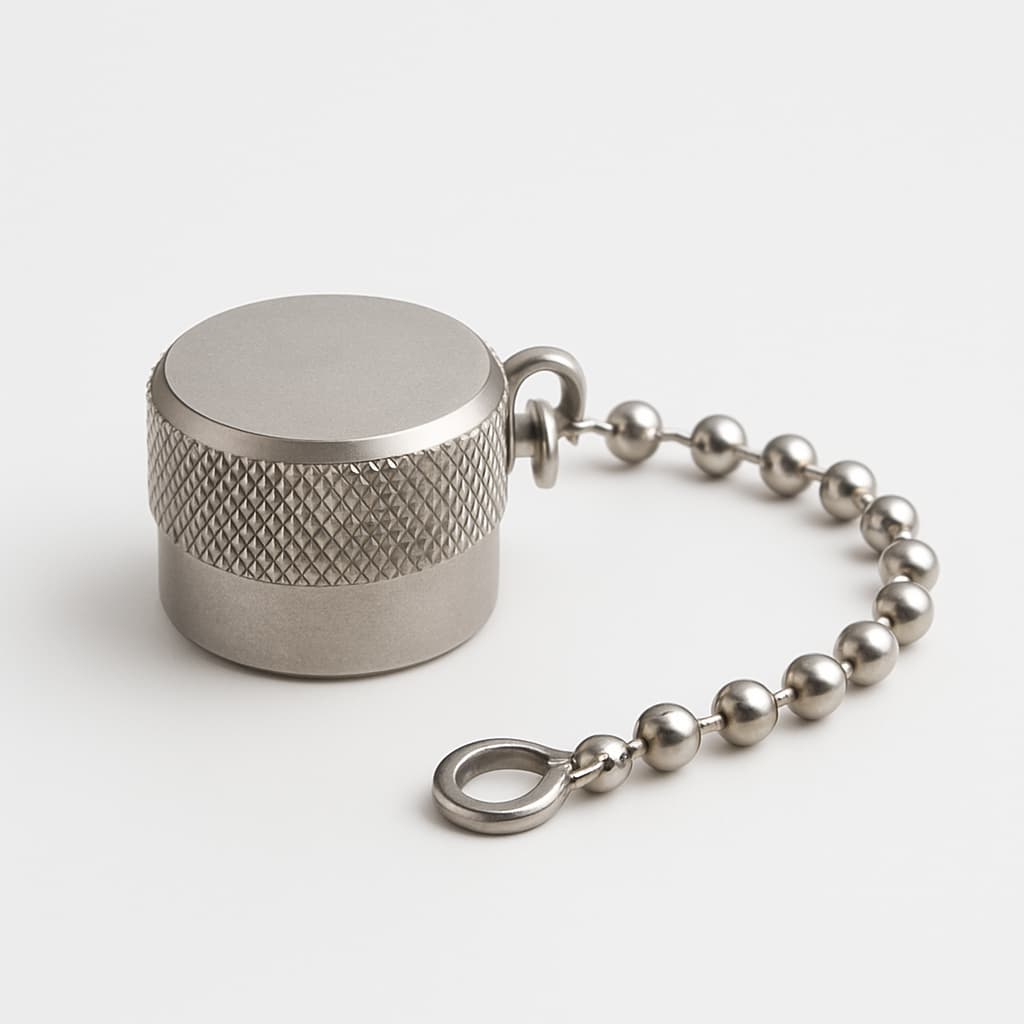 Telegaertner H00080A0002 4.3-10 Protective Cap with Chain — illustrative AI-generated image
